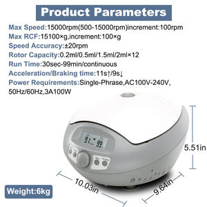 Centrífuga clínica de alta velocidade do laboratório da biologia do PCR do hospital de Bemedikprp <span class=keywords><strong>mini</strong></span> máquina 15000rpm 0.2/0.5/1.5/2ml - Product Image 6