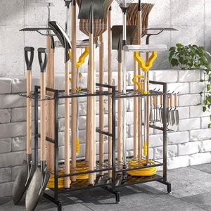 Support organisateur d'outils <span class=keywords><strong>de</strong></span> jardin en métal personnalisé support <span class=keywords><strong>de</strong></span> rangement d'outils <span class=keywords><strong>de</strong></span> jardin roulant d'angle avec roues - Product Image 6