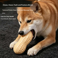 Jouet à mâcher couineur pour chien, design cacahuète, en caoutchouc durable, jouet de massage dentaire, réduit l'ennui pour l'entraînement et les jeux de rapport du chien