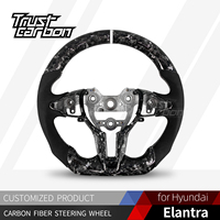 Volante de Fibra de Carbono Forjado Personalizado en Blanco Plateado con Pantalla LED para Hyundai Elantra I30N I20N Veloster N 2021-2025