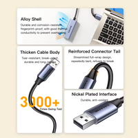 SAMZHE Aluminium Alloy USB2.0 Eksternal 10/100Mbps Adaptor Ethernet Berkabel RJ45 LAN untuk Desktop Laptop 17.5cm