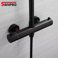 SANIPRO pommeau de douche mural en acier inoxydable 304, système de cascade de pluie, robinet de douche thermostatique de bonne qualité