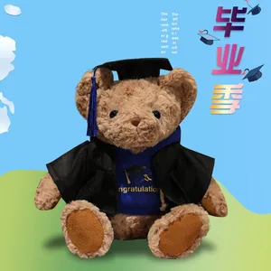 Ours en peluche de 25 cm de haute qualité, vente en gros d'usine, série d'ours en peluche de différents types avec foulards en soie - Product Image 2