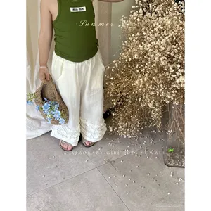 <span class=keywords><strong>Pantaloni</strong></span> a gamba dritta traspiranti di alta qualità stile estivo Casual versatili in tinta unita stile ragazze all'ingrosso - Product Image 1