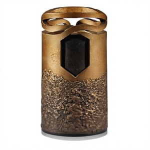 Urnes funéraires en laiton texturé bronze pour cendres humaines adultes - Product Image 1