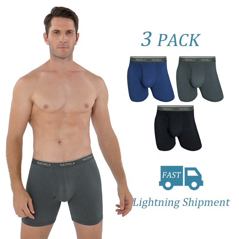 3 шт./упаковка, мужские трусы-боксеры из бамбука