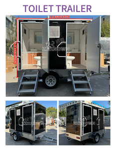 Remorque WC mobile VIP de style acier inoxydable, 2 pièces, préfabriquée, pour parcs et extérieur, très demandée - Product Image 3