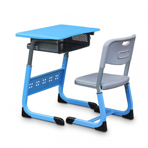 Ensemble de <span class=keywords><strong>table</strong></span> et de chaise en plastique PE bleu, réglable en hauteur, pour l'école, mobilier d'école, bureau et chaise pour étudiants - Product Image 1