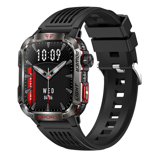 HT29 Smart Watch Flashlight 2.01 Inch Screen Compass Altitude air Pressure Money Detection Lamp Sport Outdoor Smartwatch