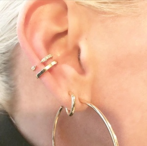 Orecchini a Clip Gemnel con Diamante a Punta, Gioielli Delicati in <span class=keywords><strong>Argento</strong></span> <span class=keywords><strong>925</strong></span> per Donne - Product Image 2