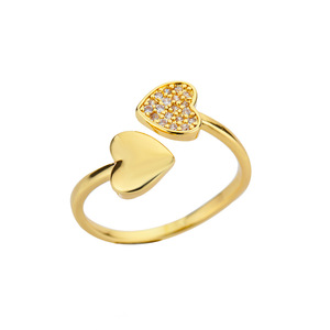<span class=keywords><strong>Bague</strong></span> de luxe pour femme, anneau en forme de cœur d'amour, plaqué <span class=keywords><strong>or</strong></span> 18K, cadeau redimensionnable, en zircon cubique CZ - Product Image 5