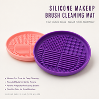 Tapis de nettoyage pour pinceaux de maquillage en silicone avec 4 zones de texture, tampon de lavage pour pinceaux cosmétiques et éponges de beauté, pour usage professionnel OEM/ODM en gros