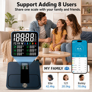 Báscula de baño inteligente con Bluetooth, pantalla grande premium de vidrio templado, báscula digital electrónica para medir el peso corporal y el IMC. - Product Image 4