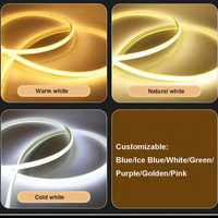 Bande lumineuse LED COB super brillante AC110V blanc froid 6000K, étanche IP65 pour extérieur, avec prise US et contrôle par application