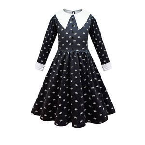 Costume de famille pour la fête de mardi, déguisement de luxe, robe de princesse noire pour filles Adams avec <span class=keywords><strong>accessoires</strong></span>, 3-10 ans - Product Image 5