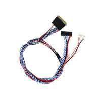 Kabel LVDS 20-40 Pin untuk Panel Layar LED LCD 14''-55'' Penggunaan Elektronik Bahan Tembaga+XLPE+PVC Panjang Dapat Disesuaikan
