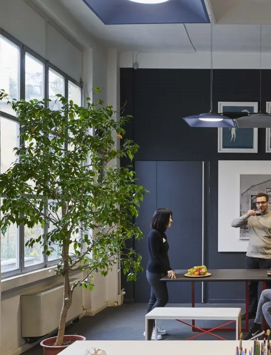 ECOJAS yangın önleyici v0 Modern ofis çevre koruma malzemesi ışık için akustik LED kolye aydınlatma