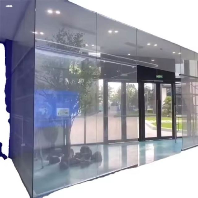 3D P8 Led Transparent Screen Glass Window Advertising Video Wall Floor Stand 4500 Nits Digital Poster Subway Retail Store