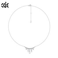 Collier pendentif en dentelle avec franges en perles d'Edison de qualité AAAAA plaqué rhodium en argent sterling 925 fin CDE YN1090