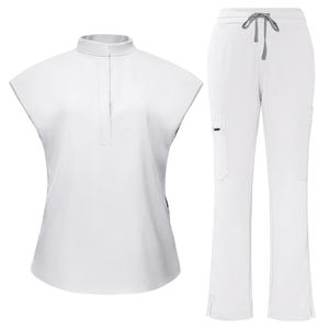 Uniformes hospitaliers anti-rides recyclés respectueux de l'environnement uniformes d'infirmières de <span class=keywords><strong>pharmacie</strong></span> ensembles d'uniformes de gommage médicaux de clinique de spa de beauté personnalisés - Product Image 3