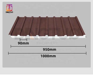 Machine de fabrication de panneaux sandwich en mousse PU pour toiture, ligne de formage de panneaux isolés motorisée, fabricant - Product Image 2