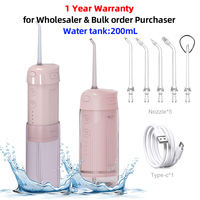 Hydropulseur Dentaire Électrique Portable Sans Fil Professionnel pour Nettoyage des Dents, Jet Pliable en Plastique pour Hygiène Buccale