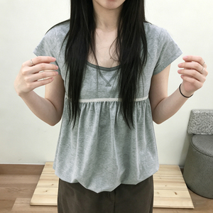 T-shirt décontracté basique à manches courtes pour femme, coupe régulière, amincissant, respirant, en maille, style doux, idéal pour l'été et le quotidien - Product Image 6