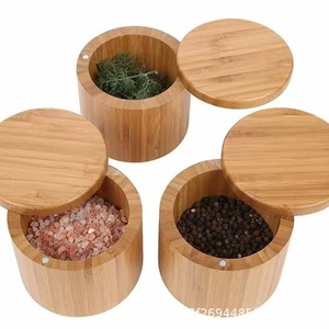 Wooden <b>Spice</b> <b>Jar</b> Set Cylindrical With Lid For Kitchen Storage 364 - Product Image 1