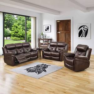 Sofá Reclinable de Diseño Moderno y Lujo, con Estructura de Madera y Tapicería de Cuero Sintético, Extensible y Plegable, al Mejor Precio - Product Image 3