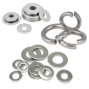 DIN127 SS304 SS316 Spring Lock Washer Stainless Steel A2-70 M10 M12 Spring Washers And Flat Washer Prevent Loose Fasteners