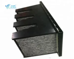 Plastic Frame 4v-bank Air Filter With High Efficiency E10 99% 0.3 Particle