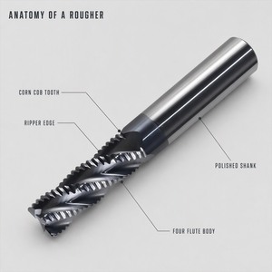 ANGHUA Fraise de dégrossissage CNC <span class=keywords><strong>à</strong></span> 4 dents de type épi de maïs pour l'acier, vente en gros - Product Image 2
