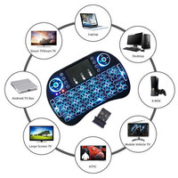 Mini Teclado Inalámbrico I8 al por Mayor de Fábrica, Retroiluminación de 7 Colores, Panel Táctil de 2.4G, Universal para Android TV Box, PC, Pad, HTPC, X-Box