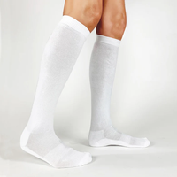 Chaussettes de compression montantes en coton personnalisées avec soutien de la voûte plantaire rembourré, couleur unie, pour marathon, course à pied, entraînement, hommes, femmes, vente en gros