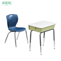 Meilleure vente : Bureau d'étudiant individuel moderne, durable et confortable, avec chaise en acier à trou unique, hauteur fixe et tiroir fermé, pour salle de classe