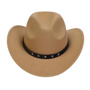 Chapeau de <span class=keywords><strong>cowboy</strong></span> pour adultes orné d'étoiles - Chapeaux de <span class=keywords><strong>cowboy</strong></span> en feutre pour hommes avec des étoiles - Accessoires de <span class=keywords><strong>costume</strong></span> de déguisement du Far West - Product Image 4