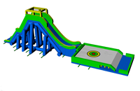 NOUVEAU Free Fall Crazy Drop Kick Large Roller Coaster Launch Slides pantoufles Gonflables Dropkick Water Slide pour Adulte