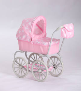 Poussette <span class=keywords><strong>Landau</strong></span> de Luxe avec Grande Roue et Sac Jouets de Jeu pour Préscolaire Parfaite Poupée Classique Accessoires - Product Image 1