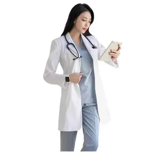 Camice Medico di Alta Qualità per Chirurgia, Uniforme Bianca per Donne, Abbigliamento da Lavoro per Cliniche Dentistiche, Uniforme per Estetisti e Medici per Uomini - Product Image 1