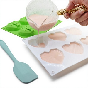 2024 Heart-Shaped DIY Chocolate French Mousse 6/8-Cavity Silicone Pudding Cake Mold Creative <b>Baking</b> Mold Oven Safe - Product Image 1