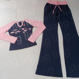 Abbigliamento Casual per Donne Alte, Set 2 Pezzi Personalizzato in Morbido Cotone con Maglietta a Maniche Corte e <span class=keywords><strong>Pantaloni</strong></span> a Zampa - Product Image 2