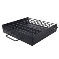 Grill rotatif moderne en acier au carbone avec surface antiadhésive pour pique-nique et camping, revêtement poudré, qualité alimentaire, équipement de camping