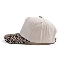Casquettes de baseball 5 panneaux imprimées léopard bicolores, style trucker, tendance, luxueuses, respirantes et imperméables