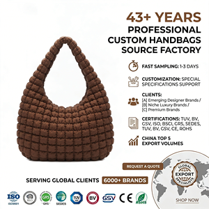 Sac à bandoulière matelassé marron chocolat, effet nuage, avec poignée intégrée, personnalisable, léger et doux pour femme, OEM sur mesure - Product Image 1