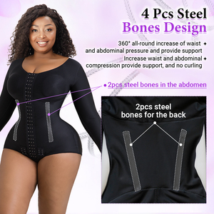 Body gainant colombien à manches longues pour femme, compression des bras et contrôle du ventre, post-opératoire stade 2 - Product Image 4