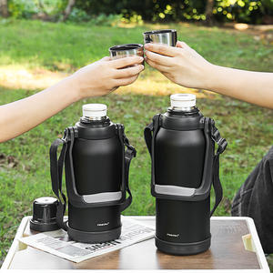 PINKAH Nouveauté 1700ml / 57 OZ Grande capacité Thermos en acier inoxydable à vide Bouteille d'eau avec tasse supplémentaire pour les voyages - Product Image 3