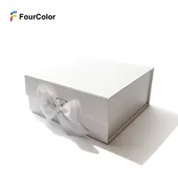Boîte en papier rigide pliable avec logo personnalisé imprimé, écologique, haut de gamme, finition brillante/mate, emballage cadeau, fermeture magnétique