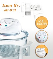 Friteuse à air en verre transparent 10-20L, four halogène 1500W, sans huile, multicolore, facile à nettoyer, commande mécanique, pour cuisine domestique
