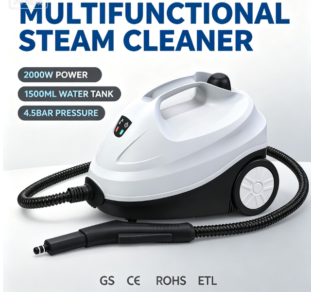 Commercial Electric Steam Cleaner Machine 2000W Steam Generator 1500ML Water Tank 4.5bar Steam Pressure Hotel Kitchen Car