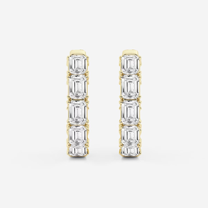 Elegantes Pendientes de Aro con Diamantes Cultivados en Laboratorio de 1 1/2 Quilates, Corte Princesa, con un Brillo Radiante, Joyería de Lujo Ética para Mujer - Product Image 6